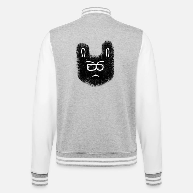 Nerd bunny with glasses - College Sweat Jacket - heather grey/white