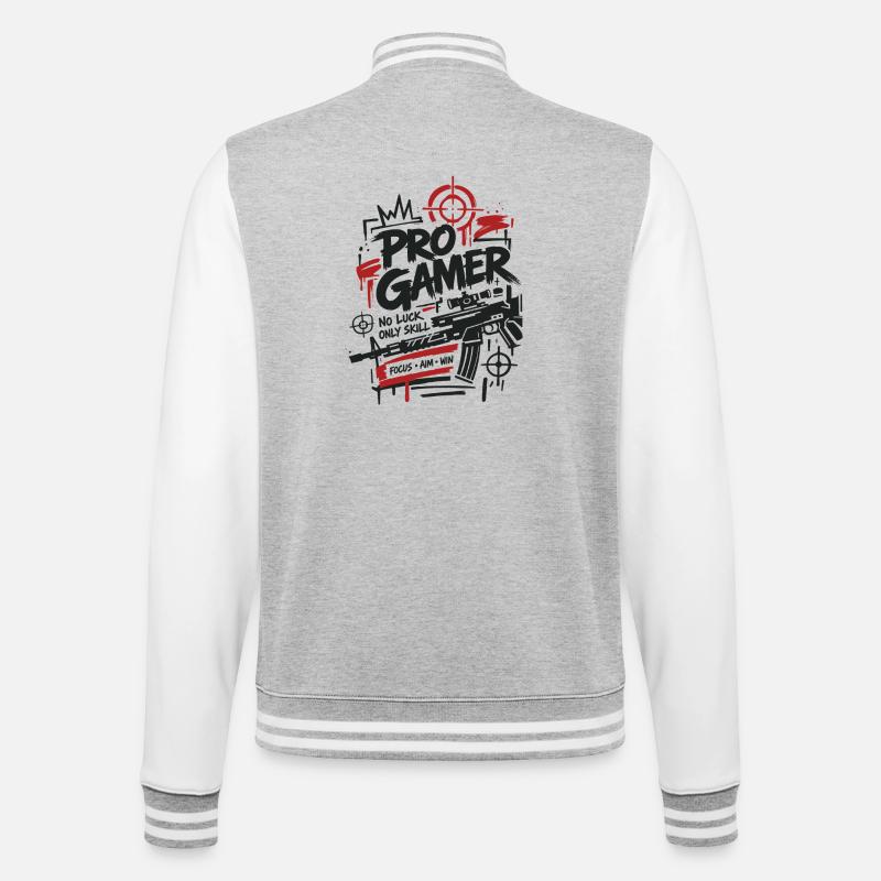 Graphismes de manette Gaming Lover - Veste Teddy - gris chiné / blanc