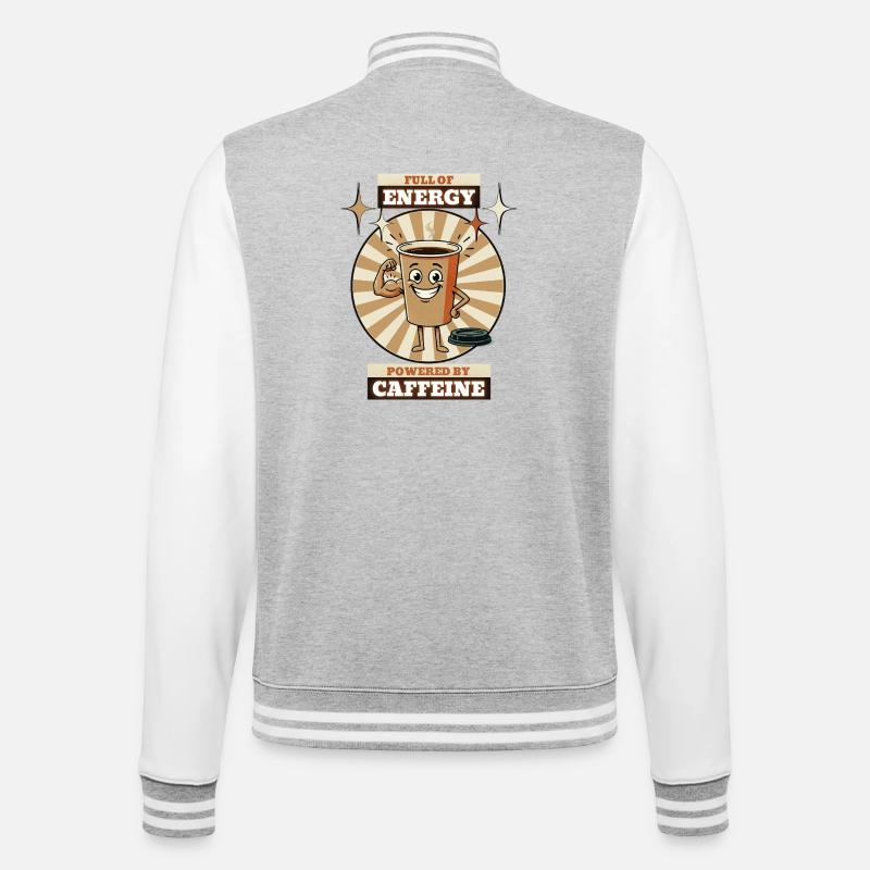 Coffee cup energy - College Sweat Jacket - heather grey/white