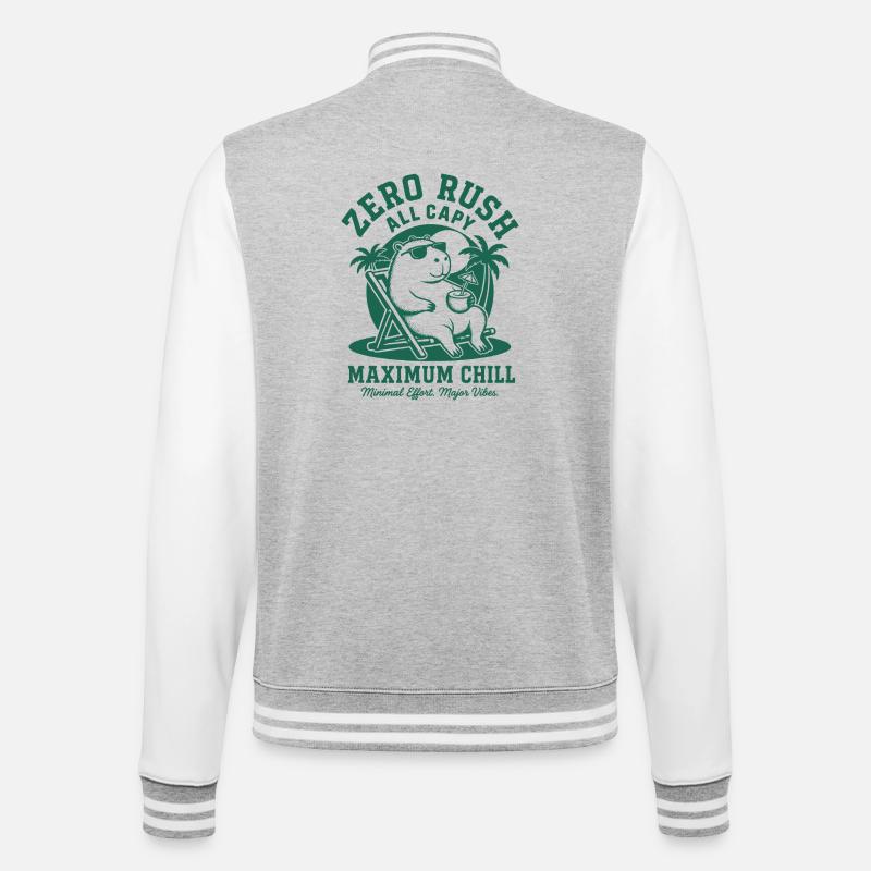Zero Rush Capybara Chill - College-Sweatjacke - Grau meliert/Weiß