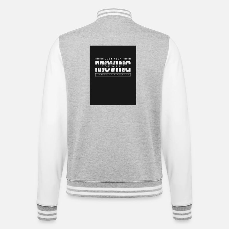 Continue simplement d’avancer, ornithorynque - Veste Teddy - gris chiné / blanc