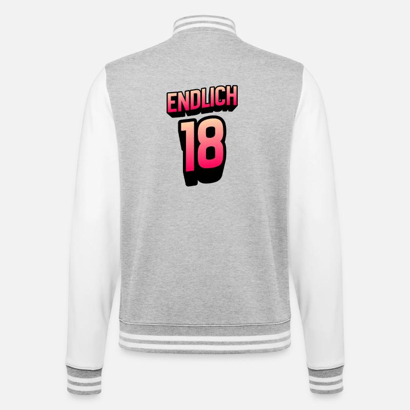 Finally 18 Gradient Neon - College Sweat Jacket - heather grey/white