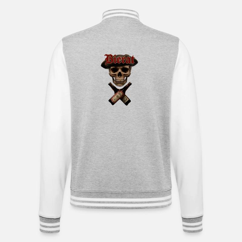 Bouteilles de bière Skull - Veste Teddy - gris chiné / blanc