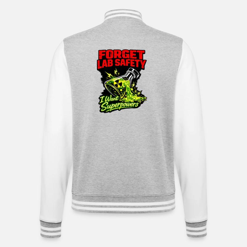 Lab-Safety Goodbye: Superpowers - College Sweat Jacket - heather grey/white