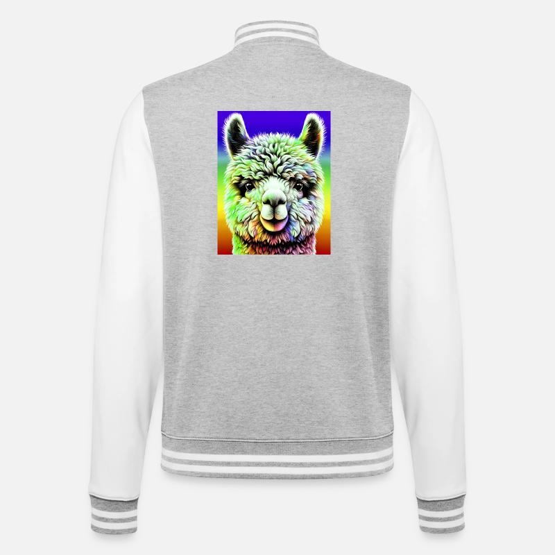 Alpaga - Veste Teddy - gris chiné / blanc