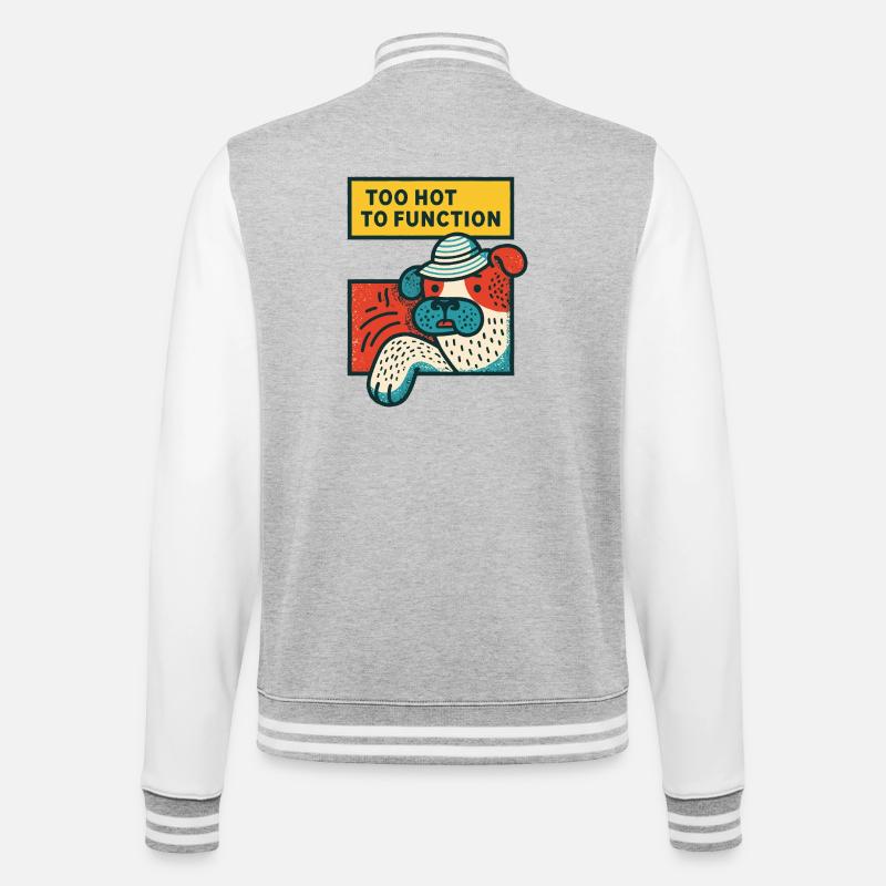 Too Hot to Function Bulldog - College-Sweatjacke - Grau meliert/Weiß