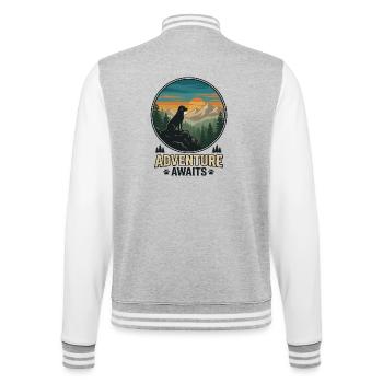 Wandern – Outdoor-Abenteuer – Abenteuer erwartet dich - College-Sweatjacke - Grau meliert/Weiß - Hinten - Marisol (170cm)