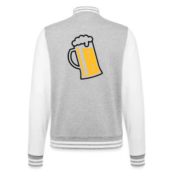 Maßkrug (bière / mug à bière / verre à bière / R /\/ 2C) - Veste Teddy - gris chiné / blanc - Dos - Marisol (170cm)