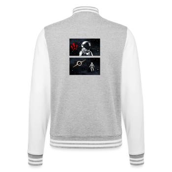 Astronaut im Schwarzen Loch - College-Sweatjacke - Grau meliert/Weiß - Hinten - Marisol (170cm)