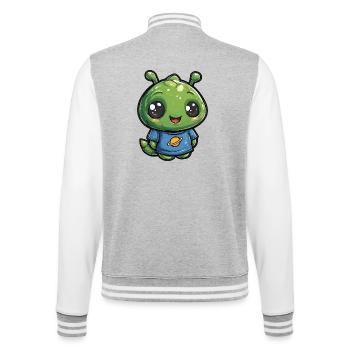Kleiner Planetenfreund Alien Shirt - College-Sweatjacke - Grau meliert/Weiß - Hinten - Marisol (170cm)