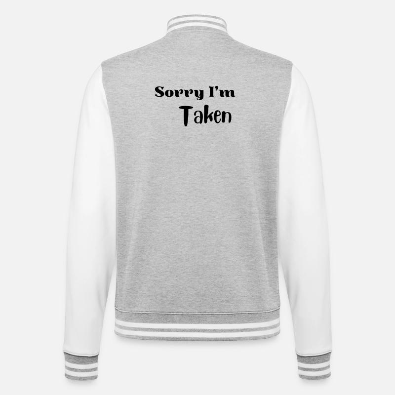 Lustiges Valentins-Liebeshemd - College-Sweatjacke - Grau meliert/Weiß