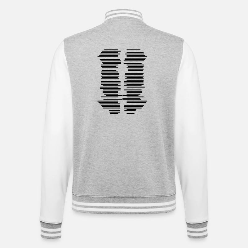 Graphic Pattern Stripes - College Sweat Jacket - heather grey/white