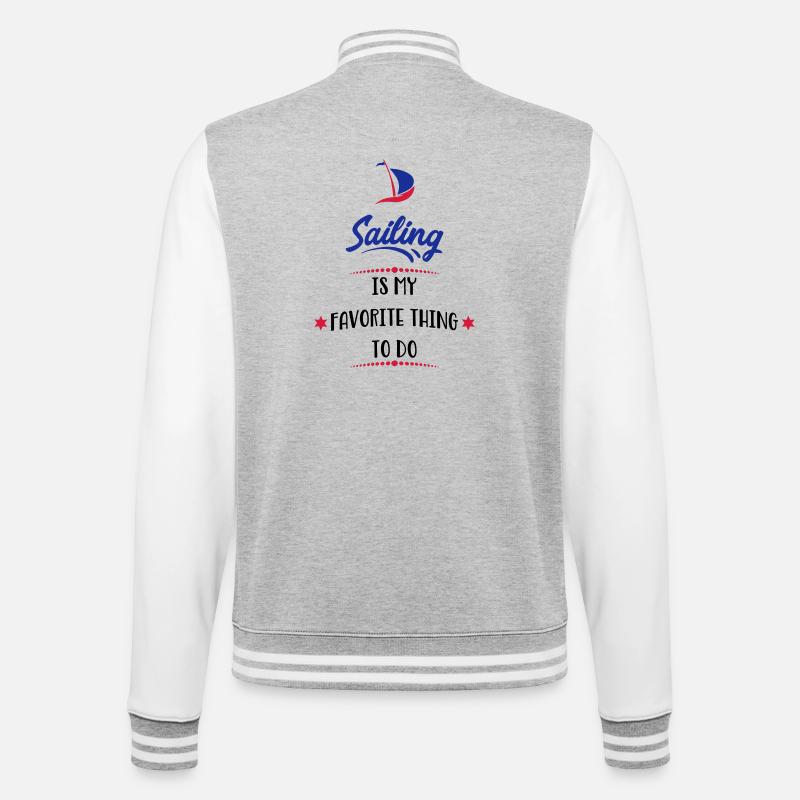 sailing - College Sweat Jacket - heather grey/white