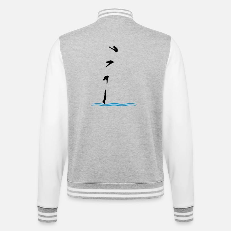 High diving - College Sweat Jacket - heather grey/white