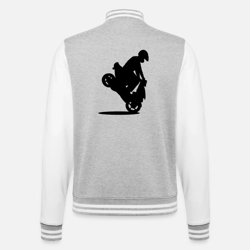 roller stunt - College Sweat Jacket - heather grey/white