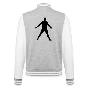 Cristiano pose - College Sweat Jacket - heather grey/white - Back - Marisol (170cm)