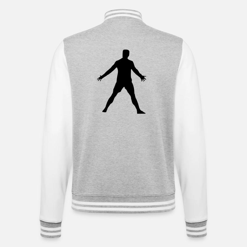 Cristiano pose - Veste Teddy - gris chiné / blanc