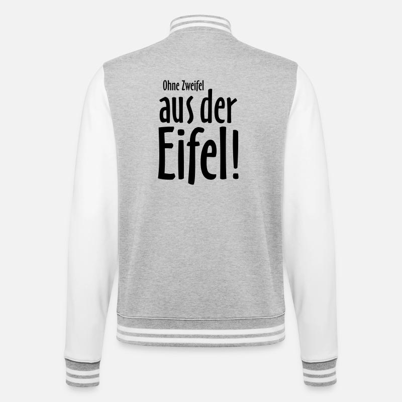 Ohne Zweifel aus der Eifel - College-Sweatjacke - Grau meliert/Weiß
