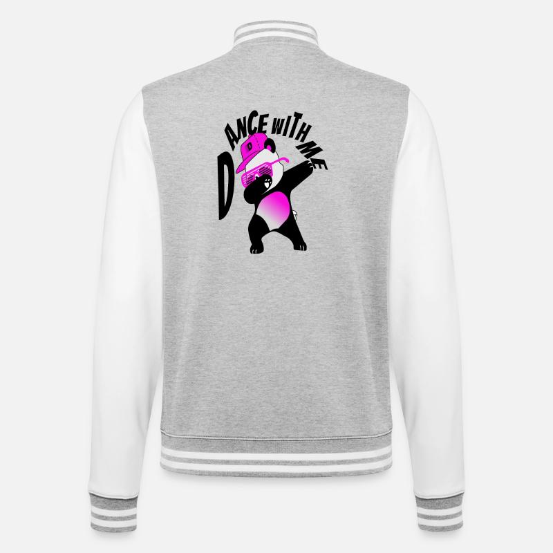 Panda Dance - College-Sweatjacke - Grau meliert/Weiß