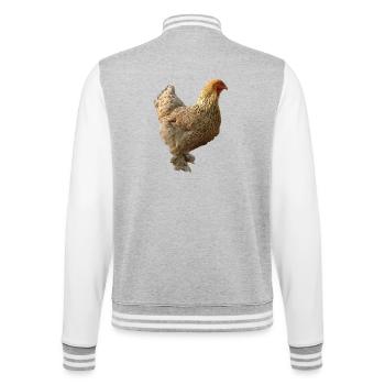 Poulet - Veste Teddy - gris chiné / blanc - Dos - Marisol (170cm)