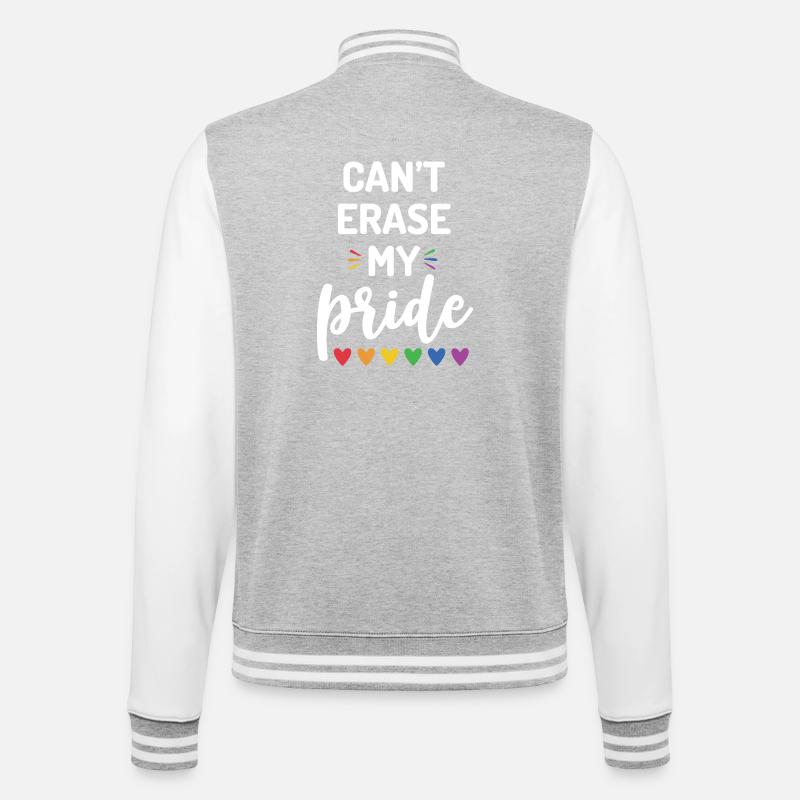 Can't Erase My Pride - College Sweat Jacket - heather grey/white