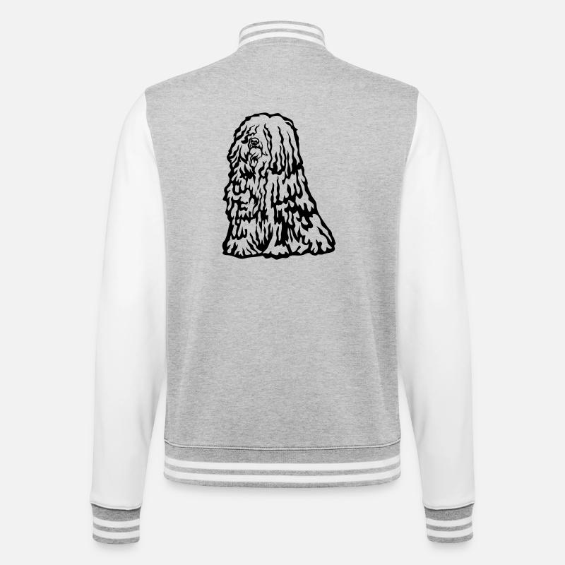 Puli - College Sweat Jacket - heather grey/white