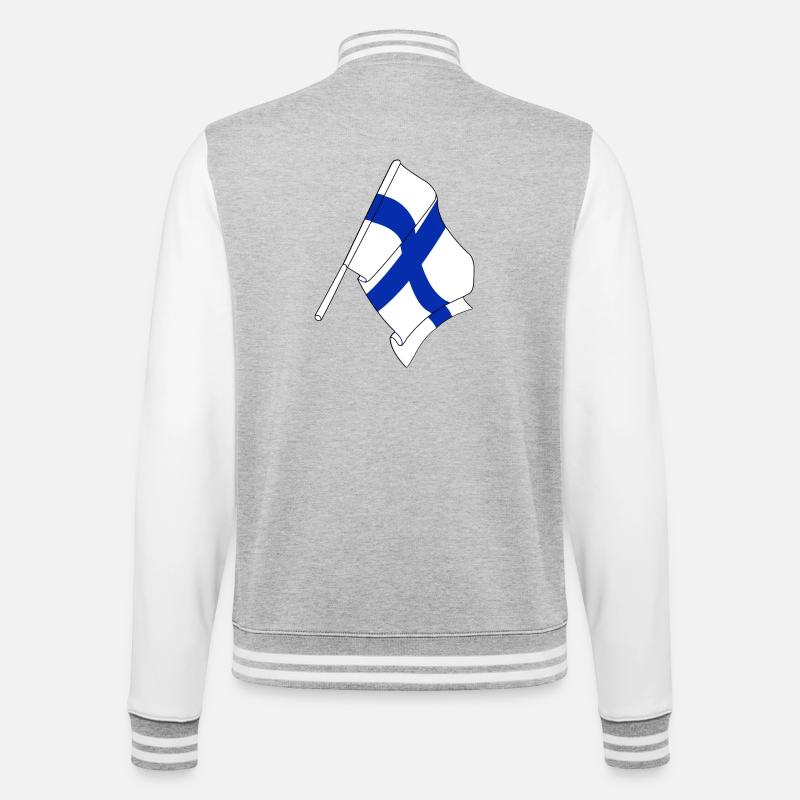 Drapeau de la Finlande - Veste Teddy - gris chiné / blanc