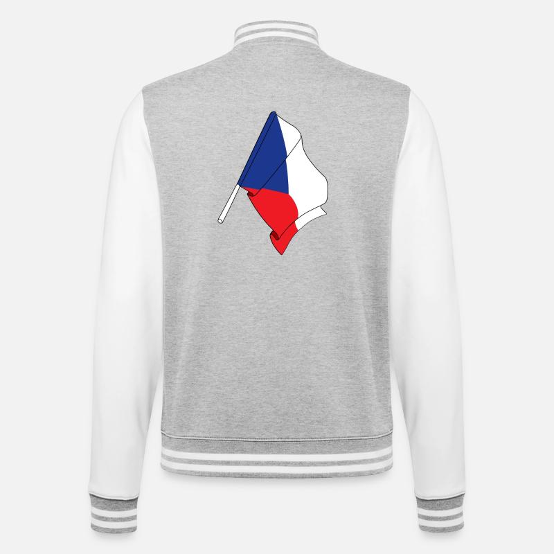 Drapeau de la République tchèque - Veste Teddy - gris chiné / blanc