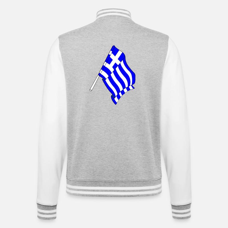 Drapeau de la Grèce - Veste Teddy - gris chiné / blanc