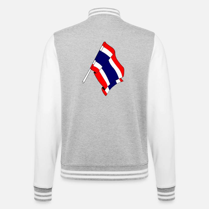 Drapeau de la Thaïlande - Veste Teddy - gris chiné / blanc