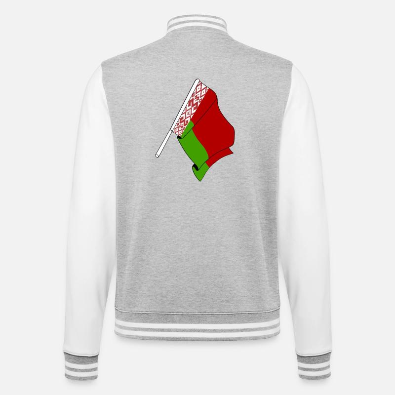 Drapeau de la Russie blanche - Veste Teddy - gris chiné / blanc