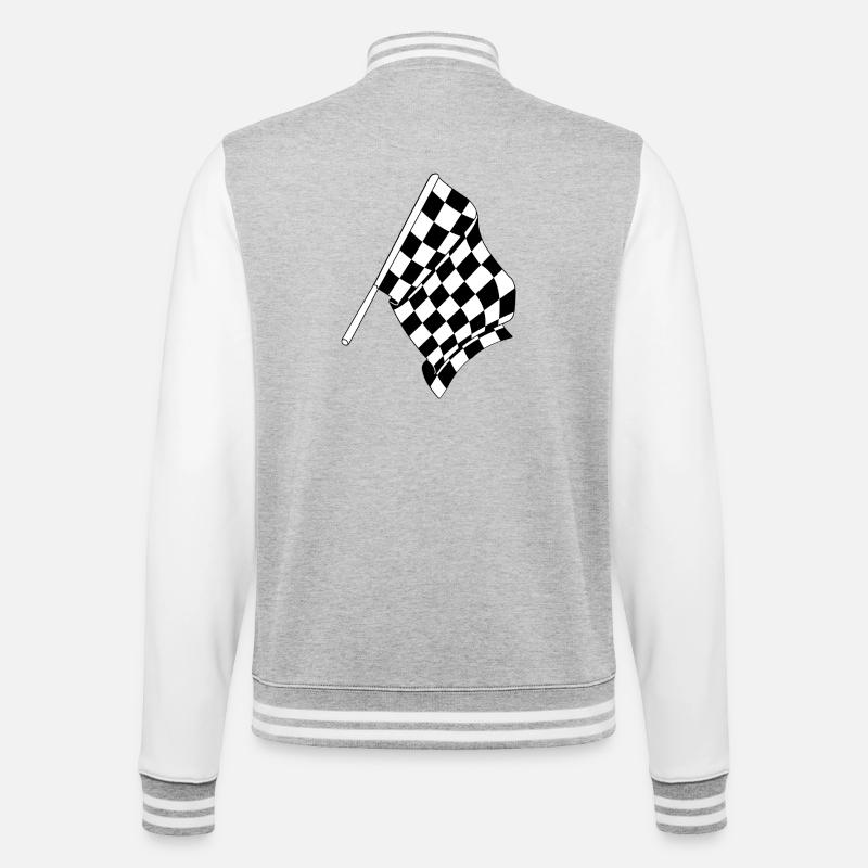 Drapeau de la course automobile - Veste Teddy - gris chiné / blanc