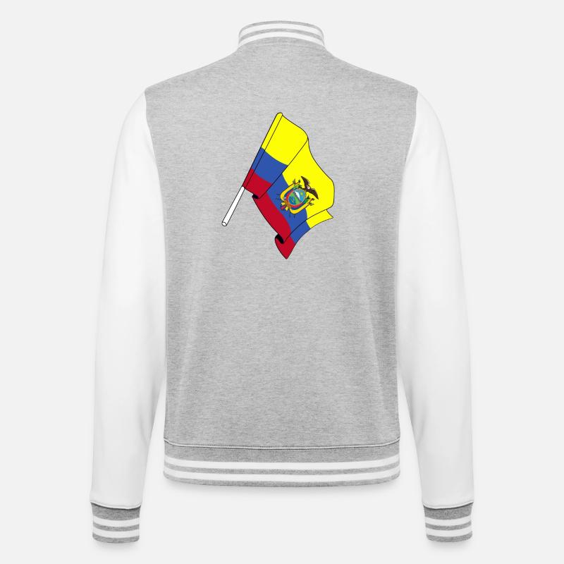 Flagge Ecuador - College-Sweatjacke - Grau meliert/Weiß