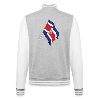 Drapeau du Costa Rica - Veste Teddy - gris chiné / blanc - Dos - Marisol (170cm)