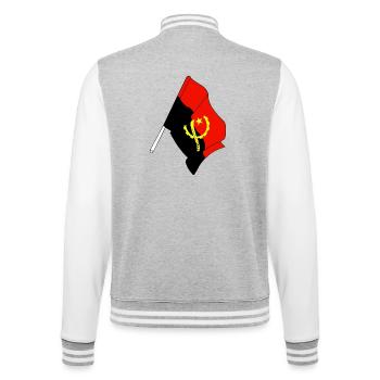Drapeau de l’Angola - Veste Teddy - gris chiné / blanc - Dos - Marisol (170cm)