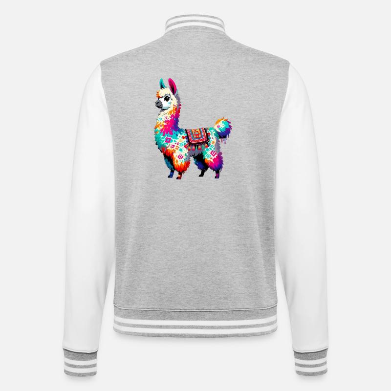 Alpaga - Veste Teddy - gris chiné / blanc