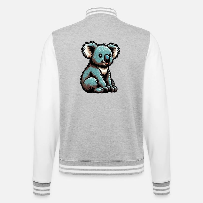 Koala - College-Sweatjacke - Grau meliert/Weiß