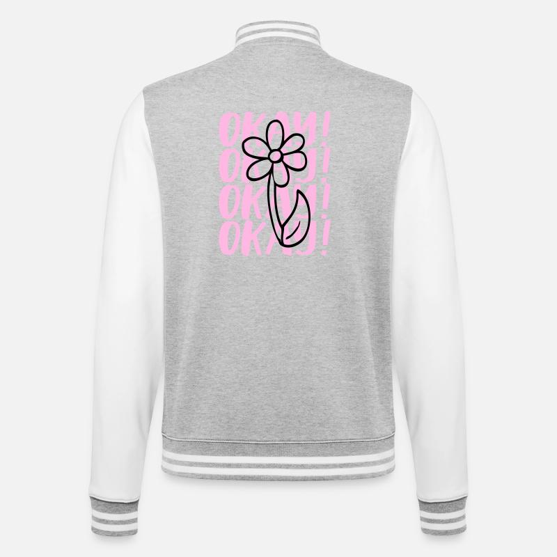 Statement Design - College Sweat Jacket - heather grey/white