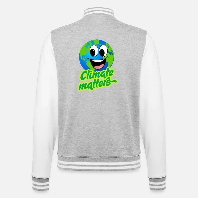 CLIMATE MATTERS - Veste Teddy - gris chiné / blanc