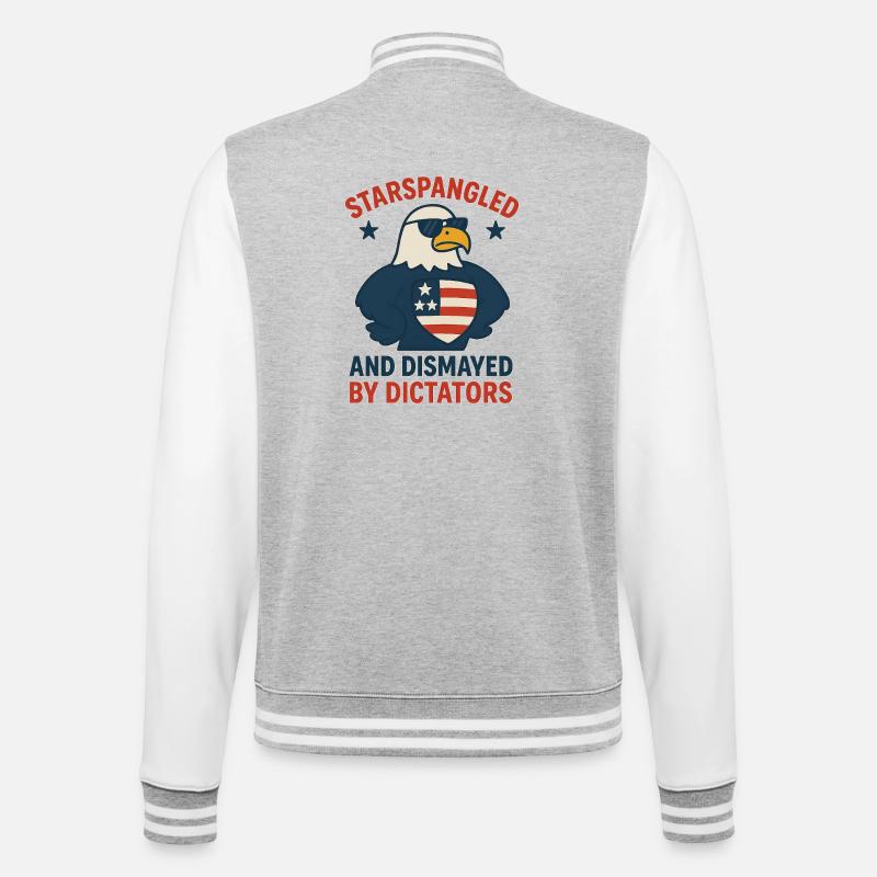 Stars Spangled Dismayed by Dictators - College Sweat Jacket - heather grey/white
