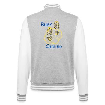 Buen Camino Muschel mit Reifenprofil - College-Sweatjacke - Grau meliert/Weiß - Hinten - Marisol (170cm)