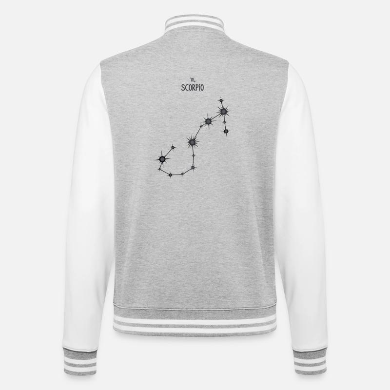 Skorpion Sternzeichen Sternbild Schwarz Grau - College-Sweatjacke - Grau meliert/Weiß