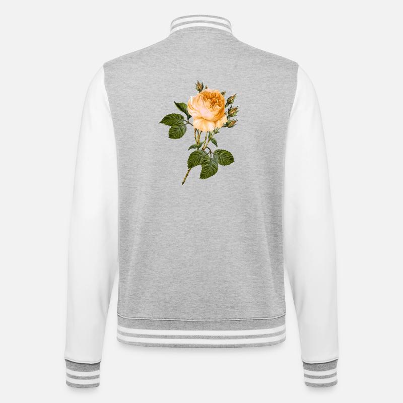 Blume - College-Sweatjacke - Grau meliert/Weiß