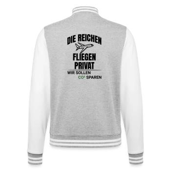 Conception abstraite de la protection du climat au CO2 - Veste Teddy - gris chiné / blanc - Dos - Marisol (170cm)
