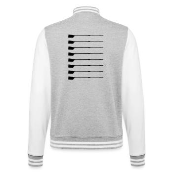 Aft Rudder – Silhouette - College Sweat Jacket - heather grey/white - Back - Marisol (170cm)