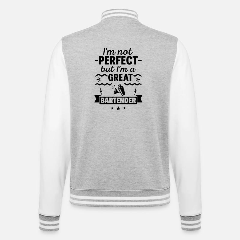 Nicht perfekt aber ein super Barkeeper - College-Sweatjacke - Grau meliert/Weiß