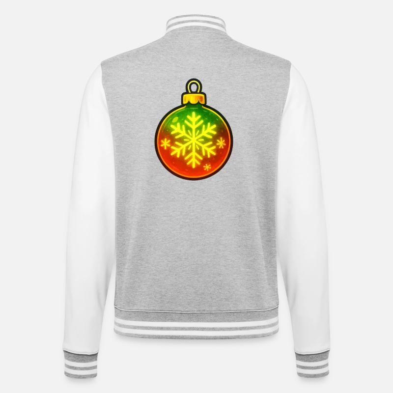 Weihnachtskugel Schneeflocke Ornament - College-Sweatjacke - Grau meliert/Weiß