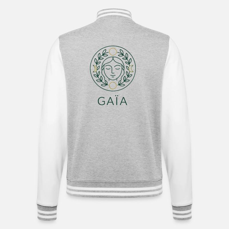 Gaia – Mutter Natur – Baum des Lebens - College-Sweatjacke - Grau meliert/Weiß