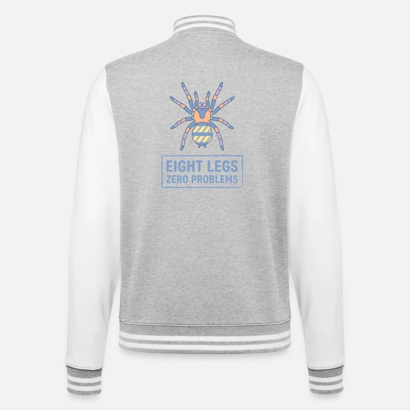 Acht Beine Null Probleme Vogelspinne - College-Sweatjacke - Grau meliert/Weiß