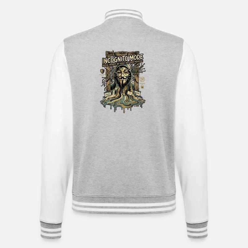 Incognito Mode Cyber - College-Sweatjacke - Grau meliert/Weiß